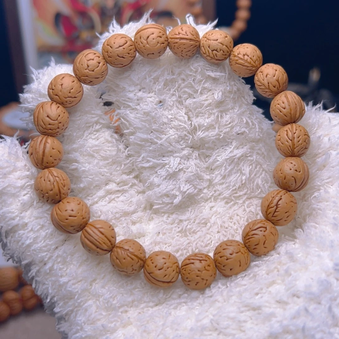 桃核手串1.1野生小金蟾未打底