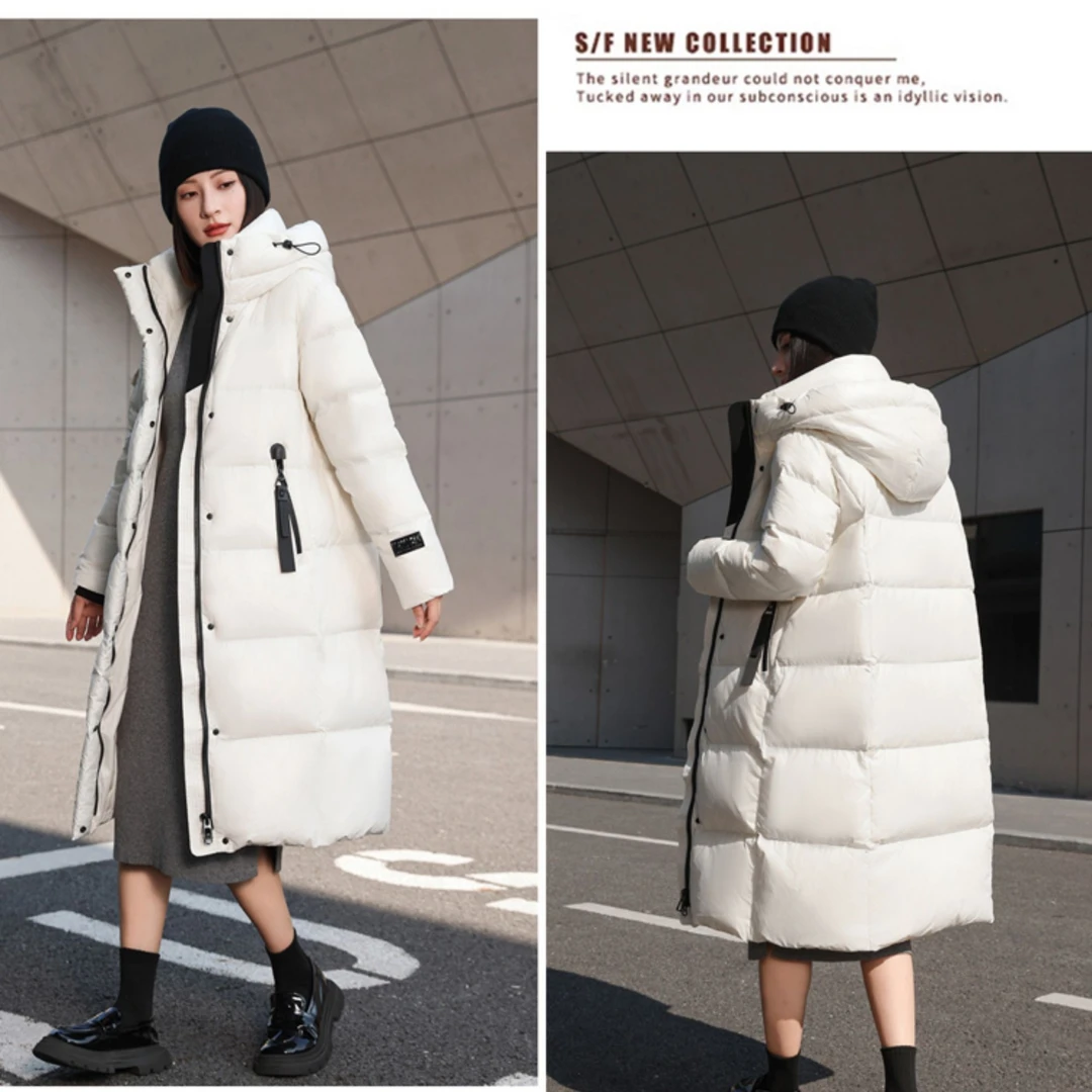 UZSP90白鹅绒羽绒服女长款外套冬季新款加厚东北极寒防寒服