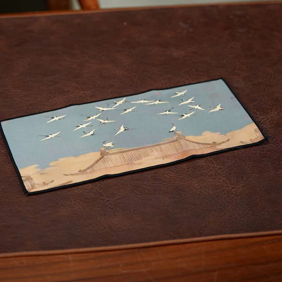 【利贞l瑞鹤图小茶巾】中式简约茶巾吸水30*15cm 福利系列DC