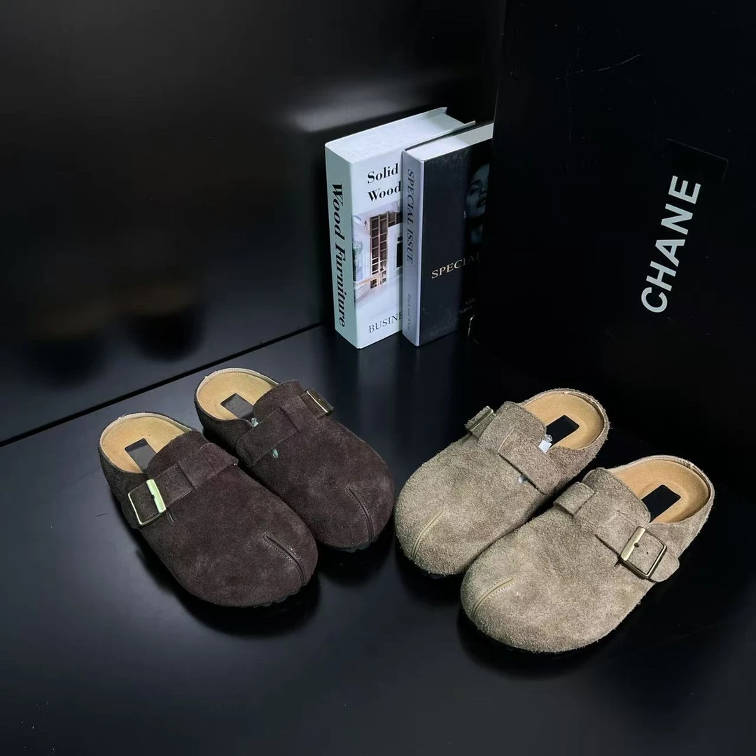 【慵懒假日】勃肯包头半拖女外穿舒适懒人鞋平底百搭休闲拖鞋5208-5