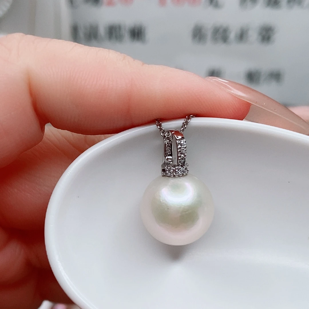吊坠(不含链)银S925镶嵌淡水珍珠