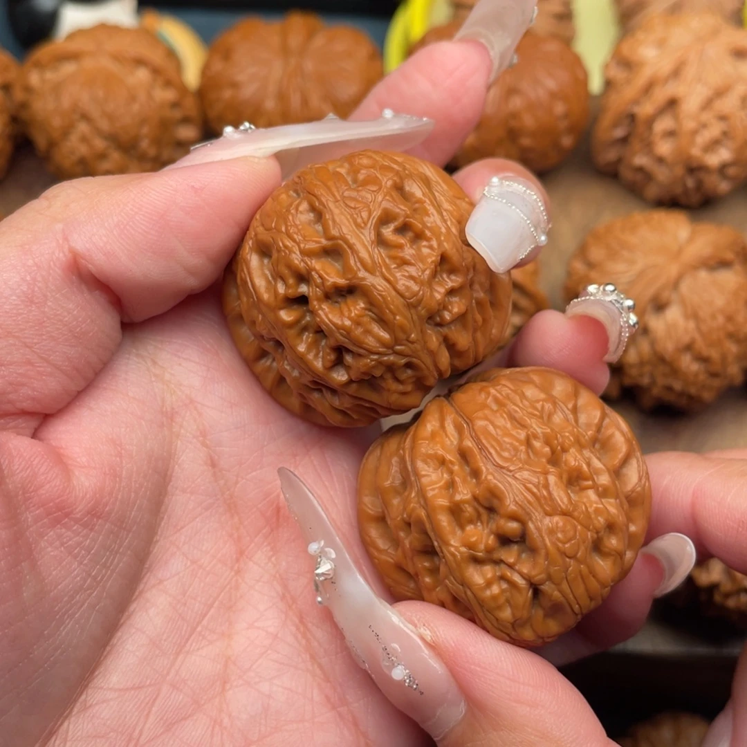 不***菜文玩核桃把件平谷元宝42