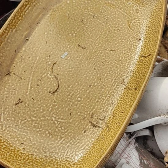 瓷大两个长30鱼盘！