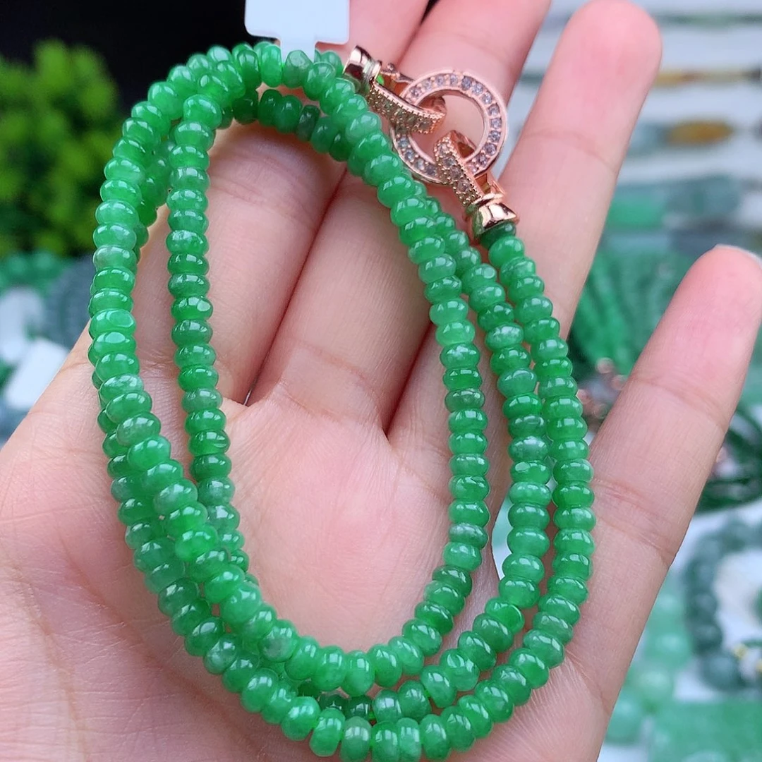 翡翠未镶嵌颈饰项链