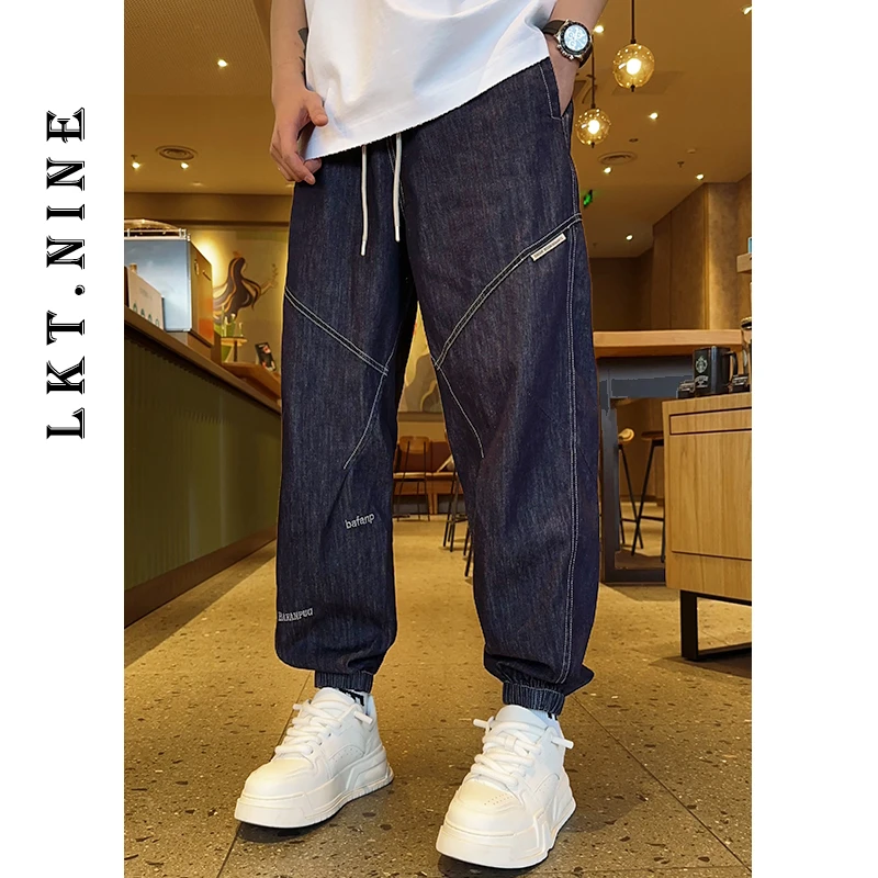 LKT.NINE休闲裤男生潮牌宽松休闲束脚裤子春夏刺绣百搭工装裤272