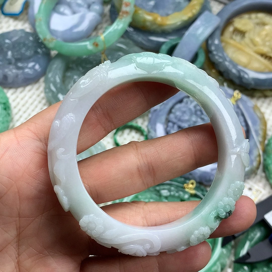 翡翠未镶嵌手镯天然翡翠