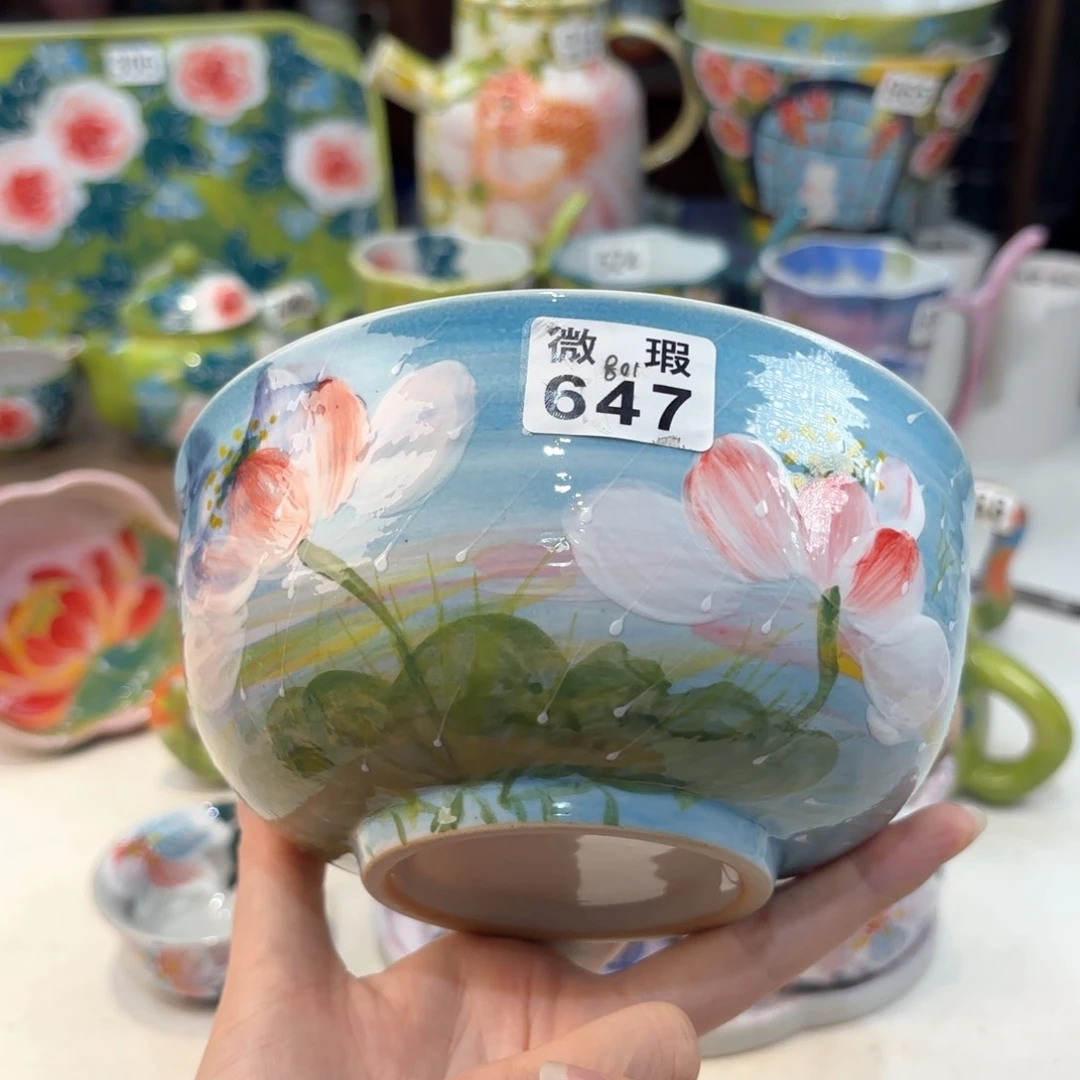 景德镇手绘高温釉下彩陶瓷茶具