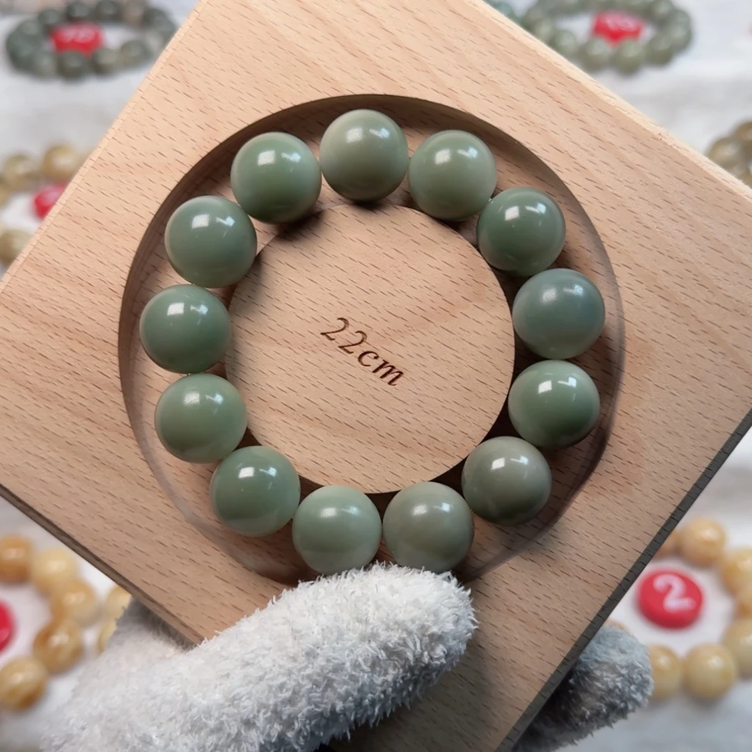 白玉菩提吊坠卡19手工干磨阴皮料圆珠