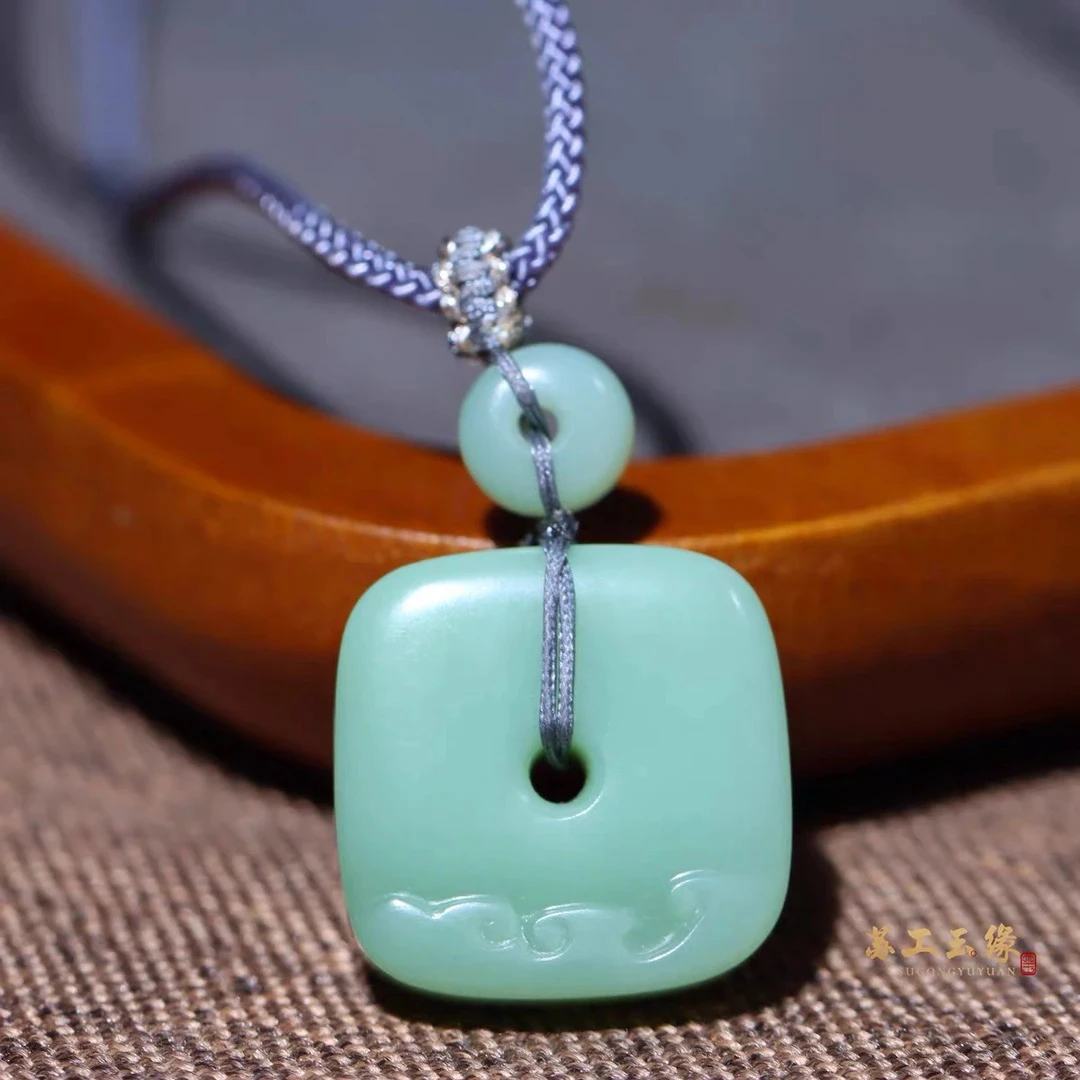 【抖音官方基地QIC质检】和田玉且末蓝方扣