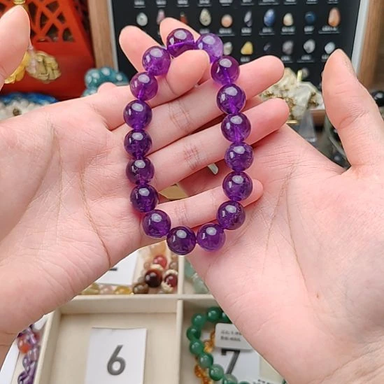 水晶未镶嵌手链精品乌拉圭紫水