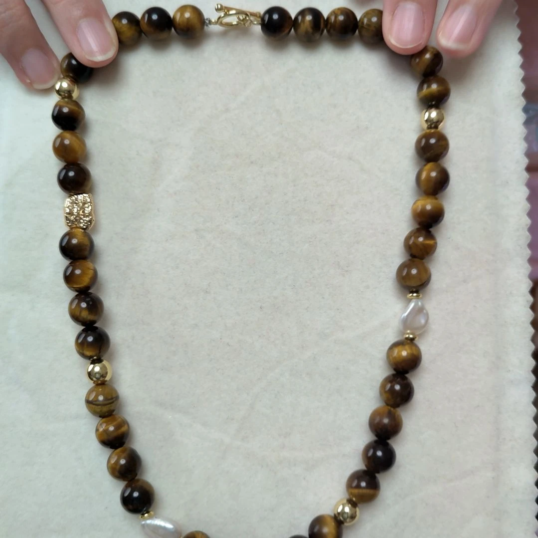 颈饰合金水晶虎眼