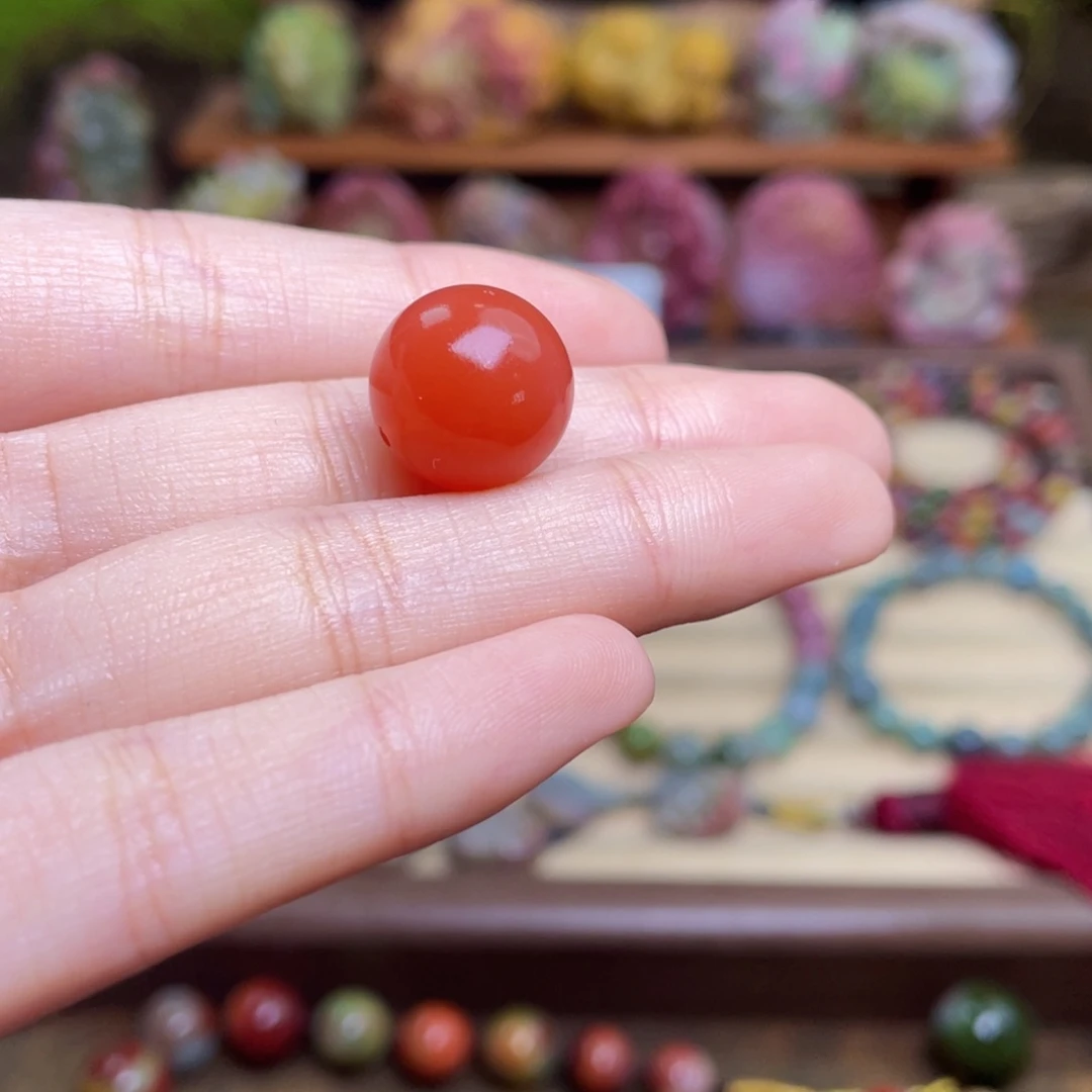 凤***吉玛瑙/玉髓未镶嵌珠宝半成品盐源玛瑙高品珠