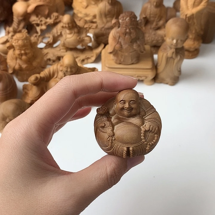 檀香木把件檀香一团和气
