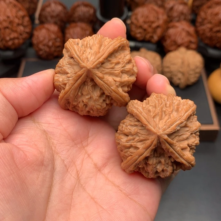 文玩核桃把件42.8雨花石四楞全品
