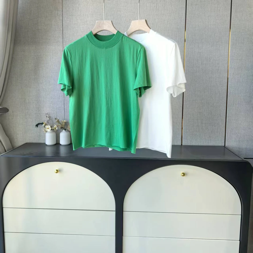 木子家I    99113极简风中位线毛边纯棉短袖