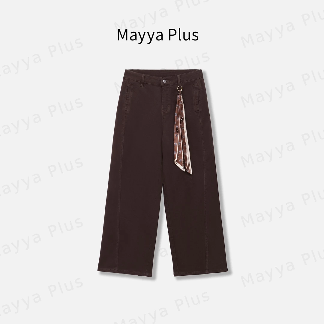 【摩卡裤】Mayya Plus麦芽定制气质显瘦流光风直筒牛仔裤子32537135