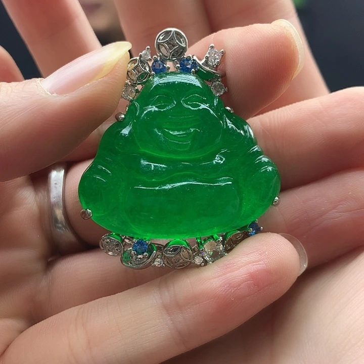 翡翠银S925镶嵌颈饰