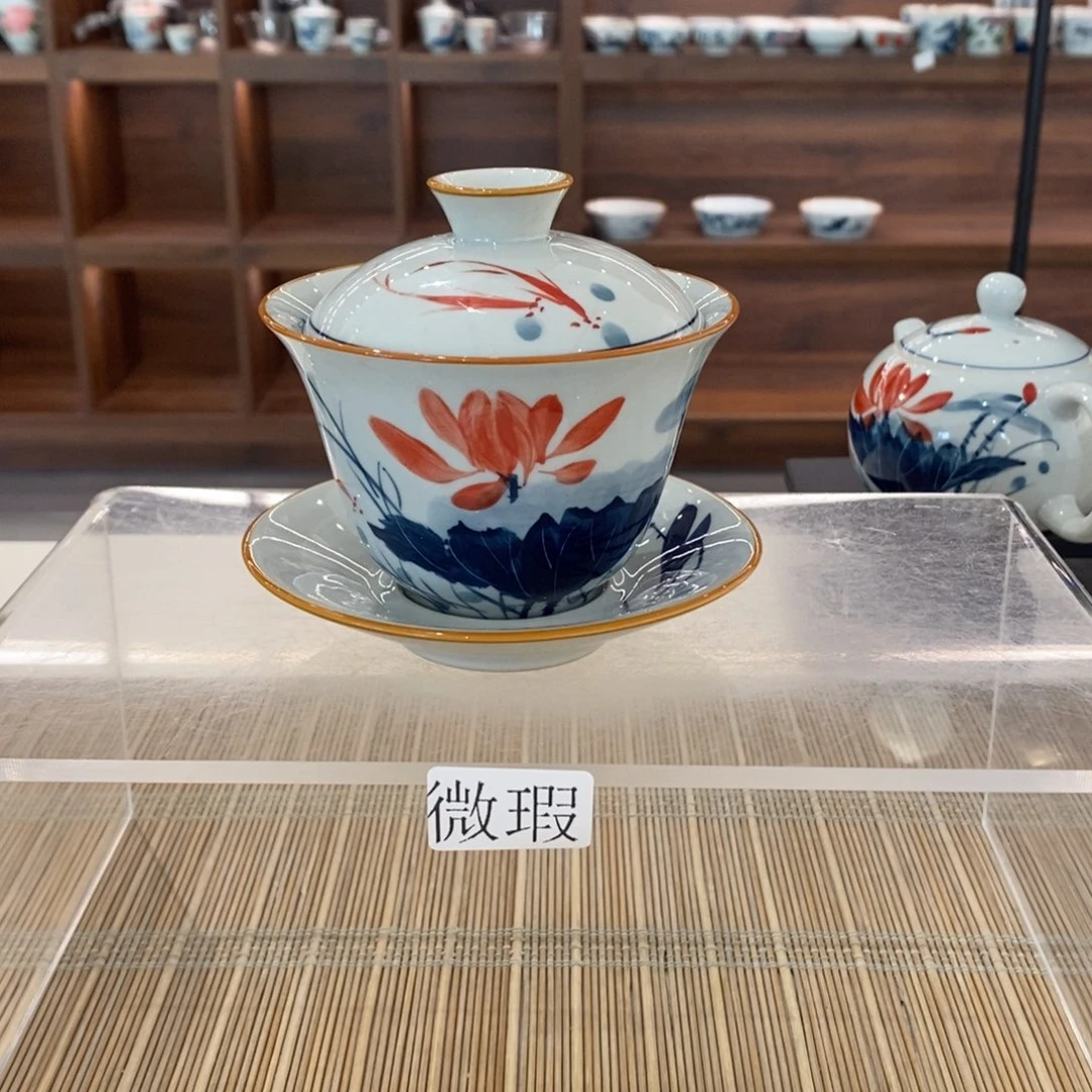 釉下彩老陶泥手工绘制
