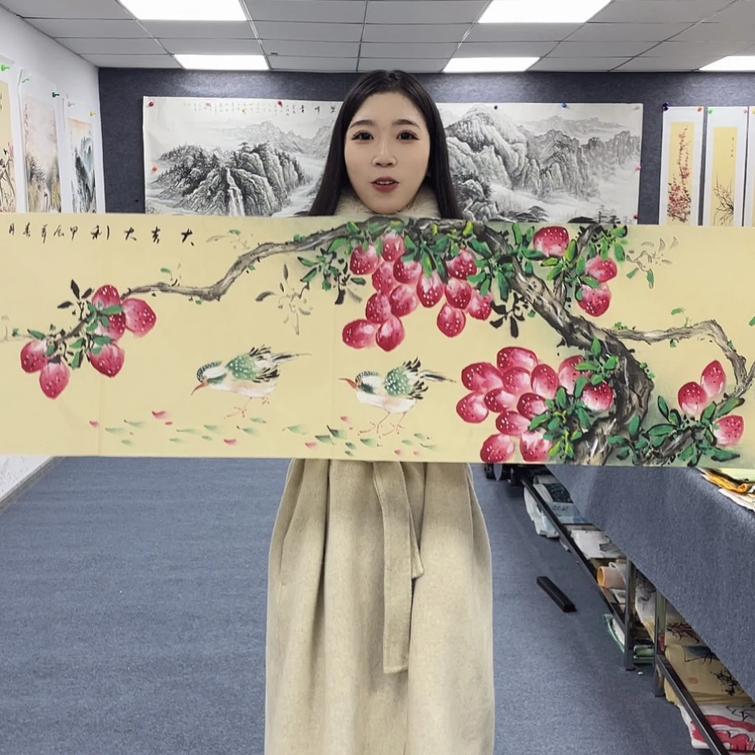 国画作品小姐姐放漏中