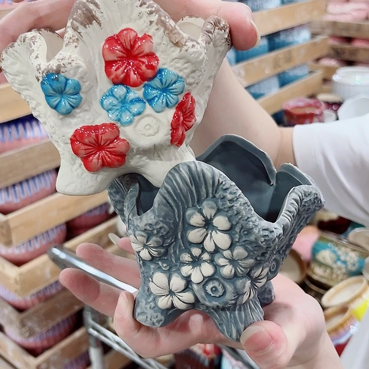 有孔.凑单10元陶瓷花盆发货！