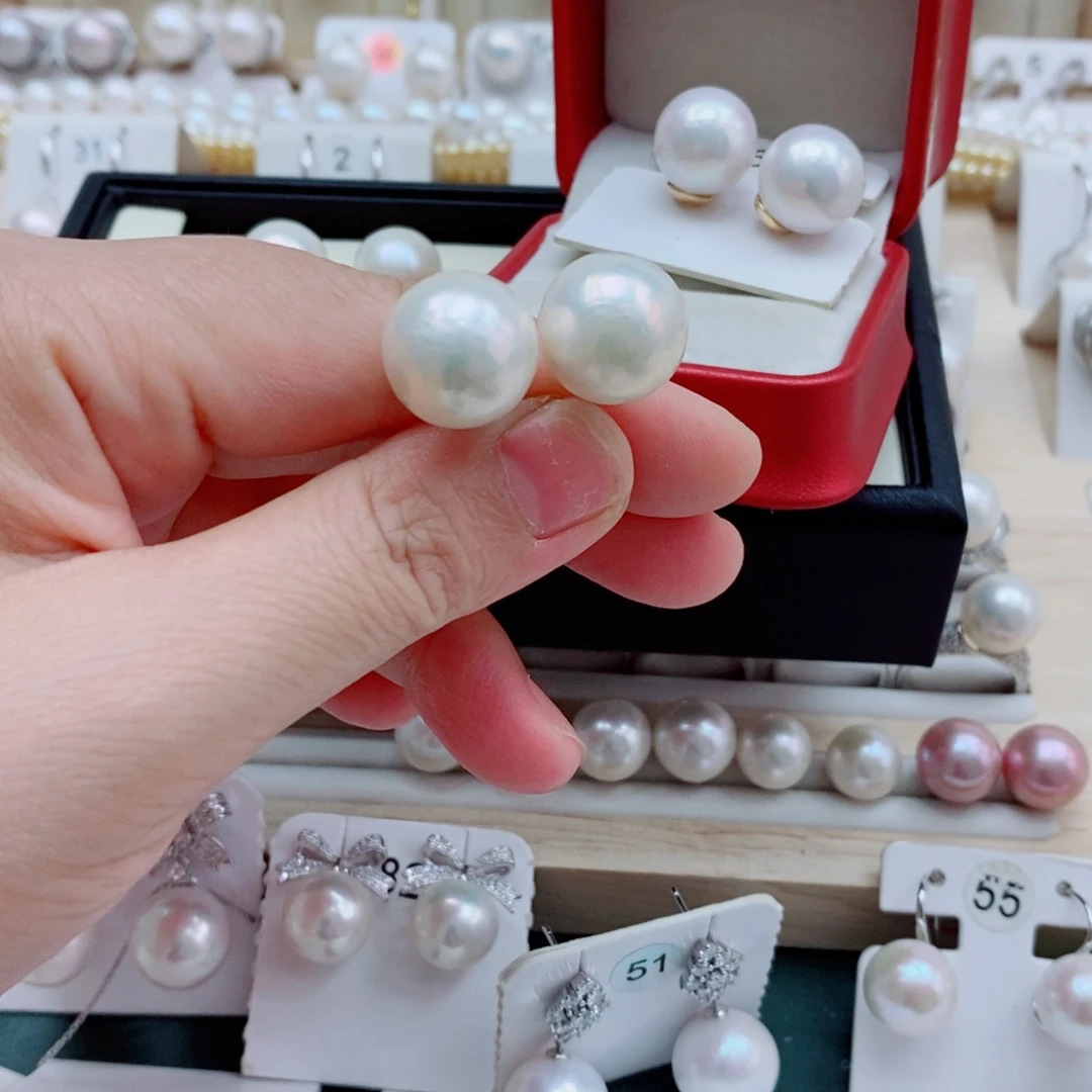 *****淡水珍珠耳饰银S925镶嵌