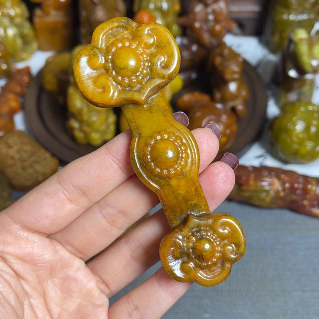 蛇纹石玉合金颈饰