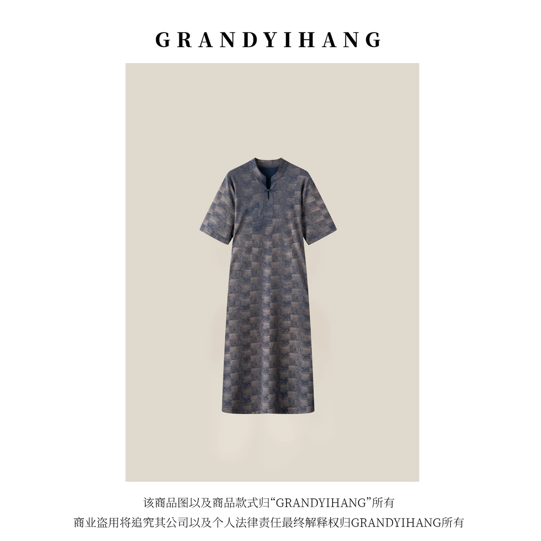 【叮叮推荐】夏季新款复古休闲简约气质新中式连衣裙24028