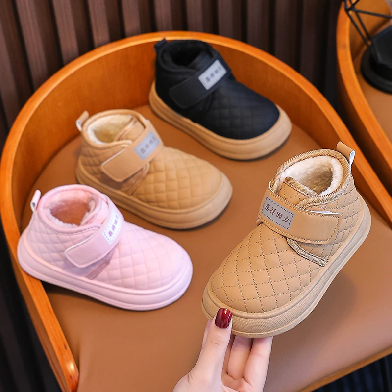 冬季儿童雪地靴男童女童加绒