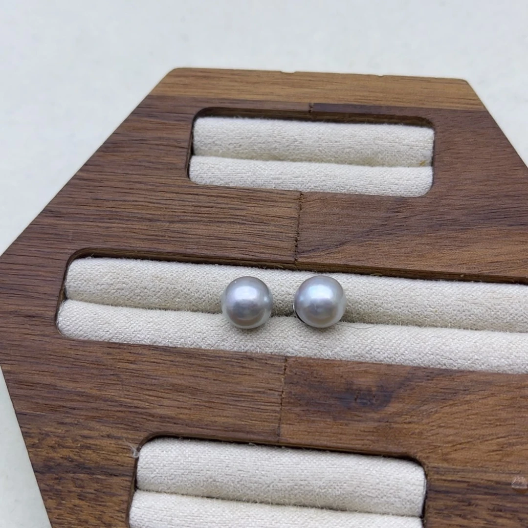 耳饰银S925镶嵌海水珍珠