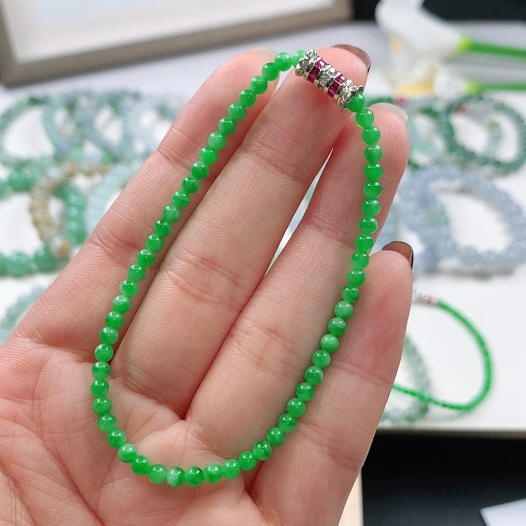 翡翠未镶嵌手链3mm