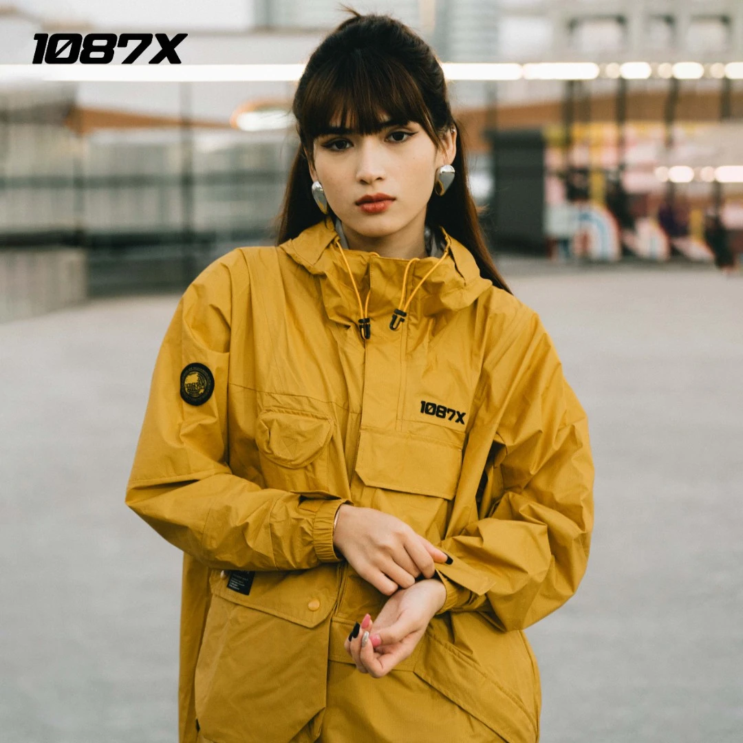 【直播间清仓款 No退No换】1087X黑标数字字母印花连帽宽松长袖风衣