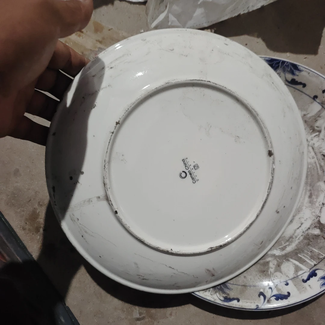 青花月光口径36.国营四厂库存，陶瓷盘子碟子