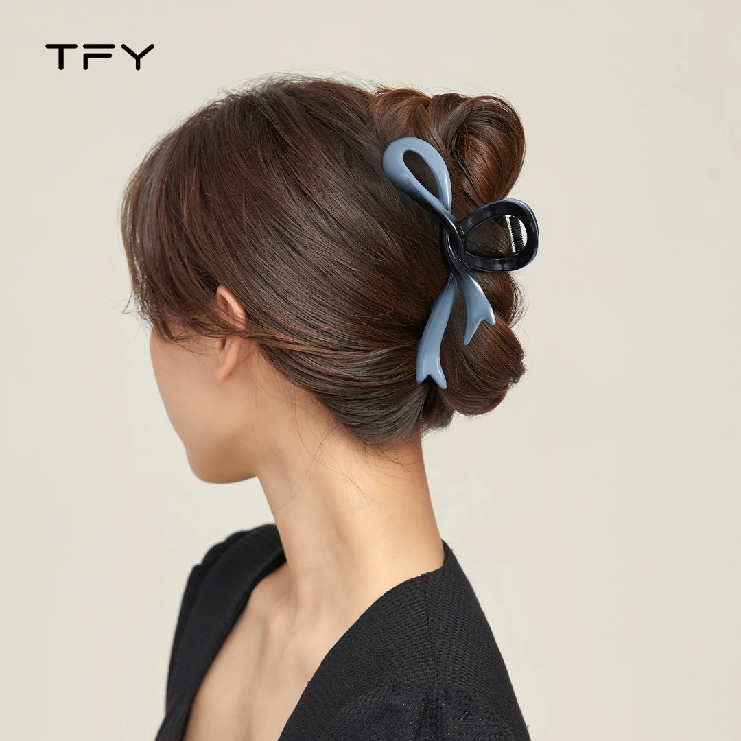 TFY蝴蝶结抓夹2025年新渐变高级感盘发夹后脑勺头饰