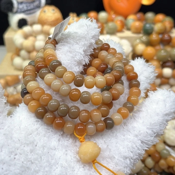 菩提根/象牙果手串油画小苹果1-18-46