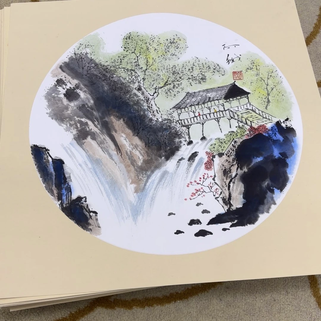国画赵铁卡纸作品童