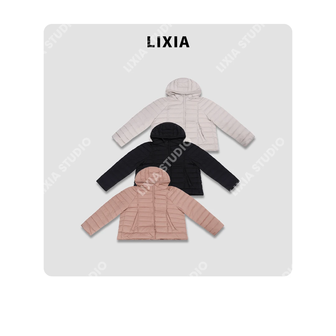 LIXIA【轻暖云舱】韩系简约休闲时髦保暖排扣连帽鸭绒服-D10271