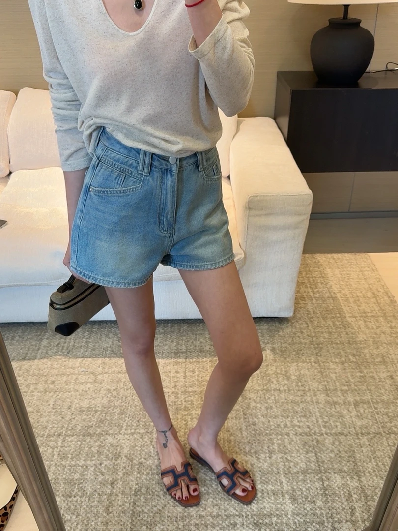 五分【超软百搭浅蓝色牛仔短裤】KZ1659/折