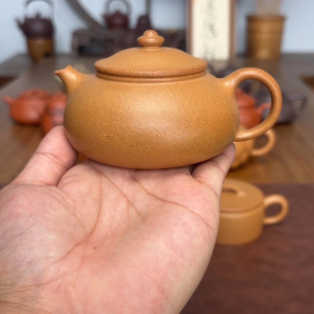 茶壶紫砂寒江200毫升黄金段