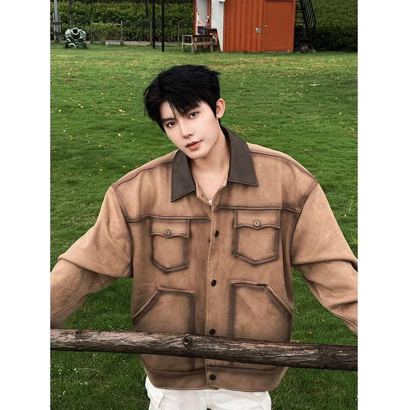 美式复古底特律夹克男款春秋季美拉德工装外套cleanfit短款棒球服