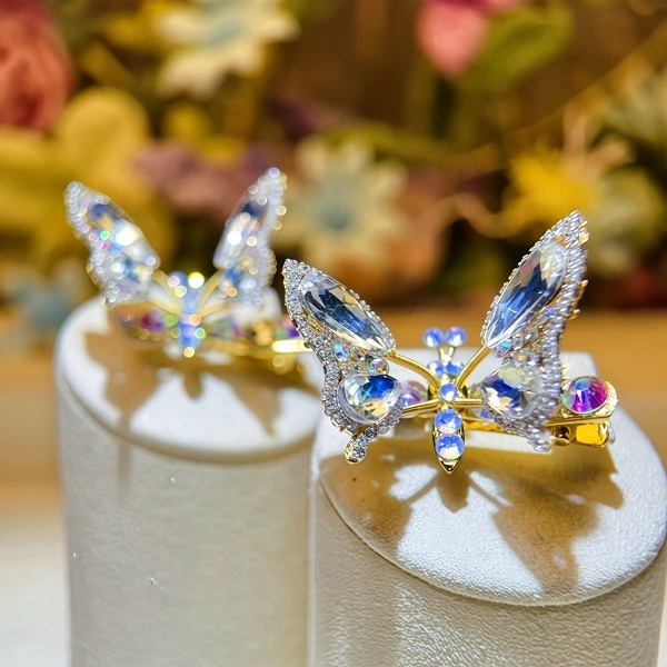 会动的蝴蝶发夹复古可爱女孩碎发夹新款小号刘海夹边夹可爱头饰女