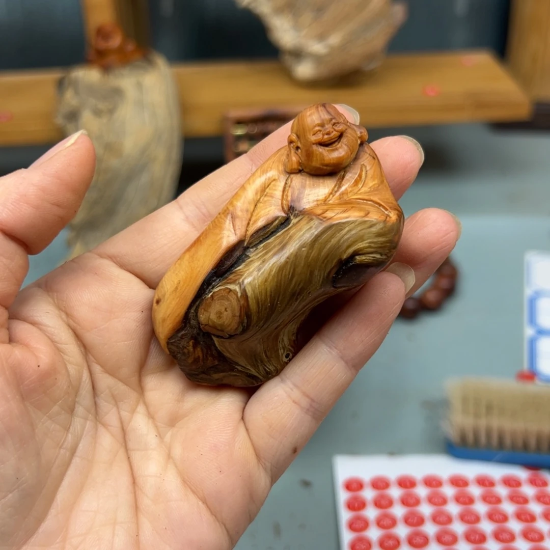 周***木崖柏木摆件手把件