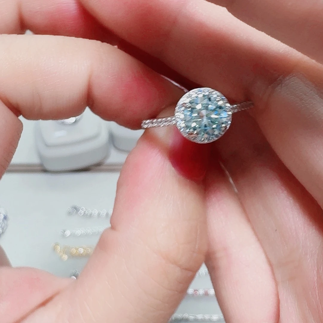 戒指透辉石银S925镶嵌戒指