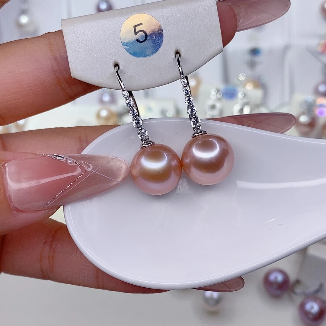 可***～银S925镶嵌淡水珍珠耳饰
