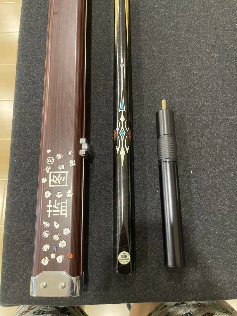 LT/蓝图02台球杆小头通杆一体白蜡木中式八球黑8斯诺克桌球杆