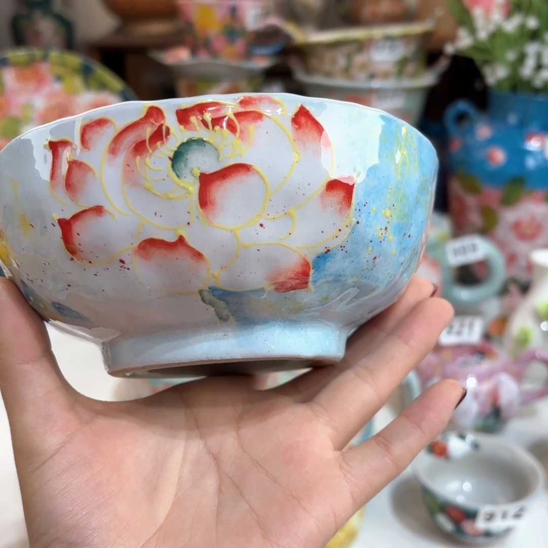 景德镇手绘高温釉下彩陶瓷茶具