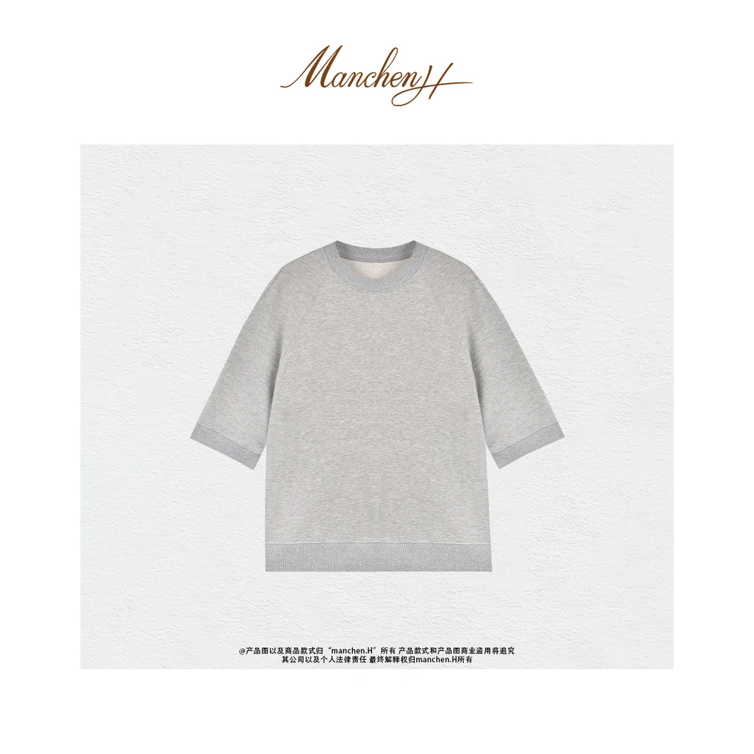 曼辰manchenh“自由体”LP纱线超细海岛棉百搭休闲上衣简约时尚