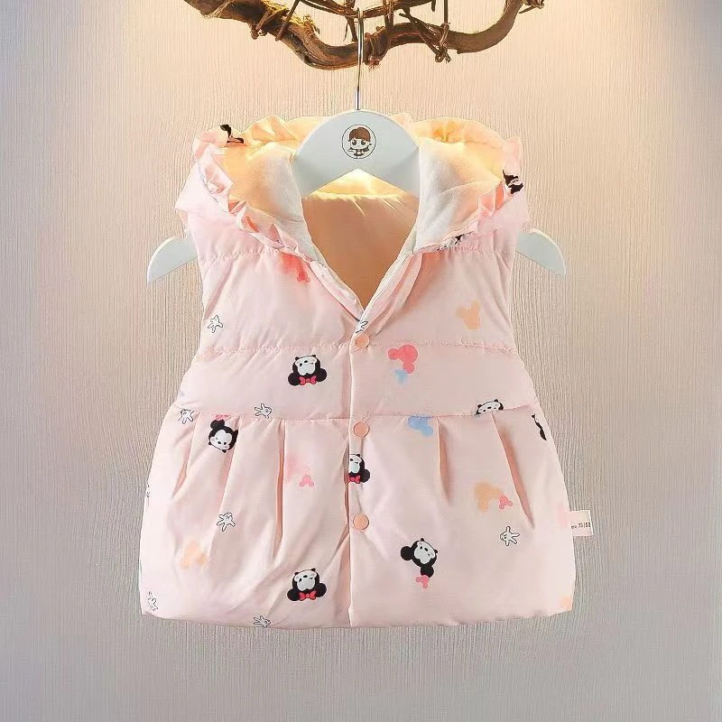 方块熊儿童秋冬加厚保暖马甲棉坎肩