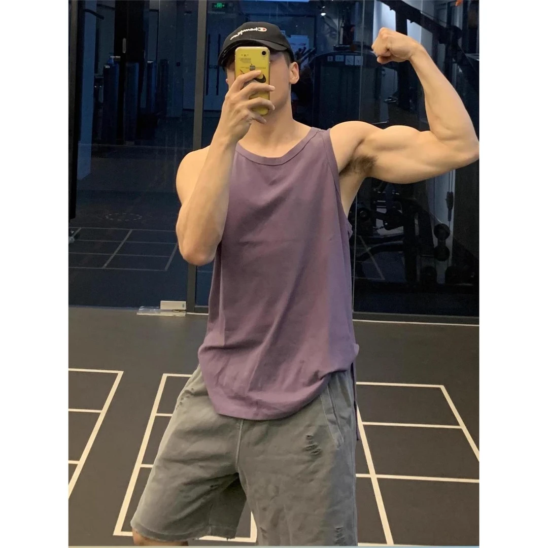 加肥加大码300斤美式健身运动背心男夏季坎肩重磅无袖t恤潮牌上衣