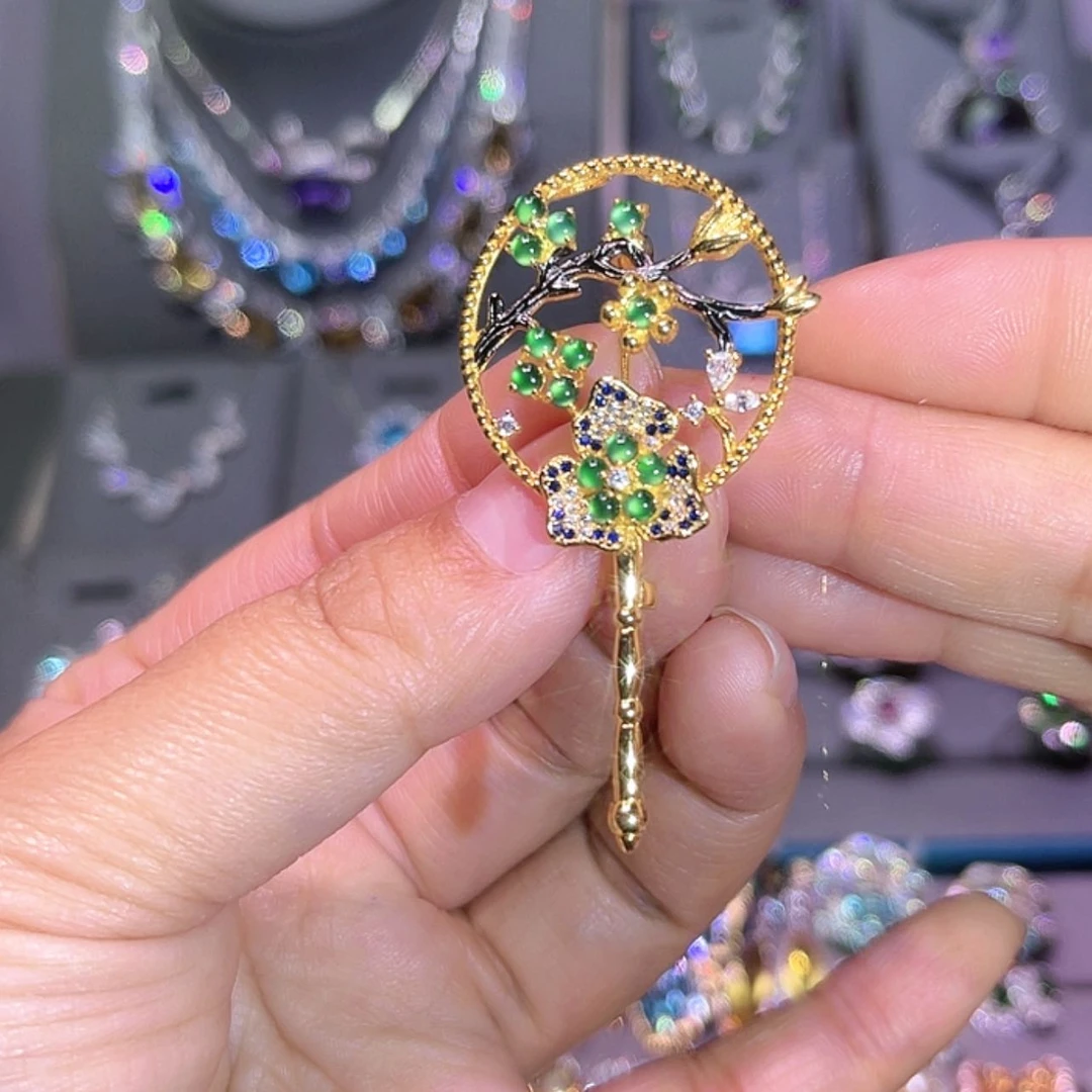 【闪购商品】翡翠吊坠(赠链)银S925镶嵌