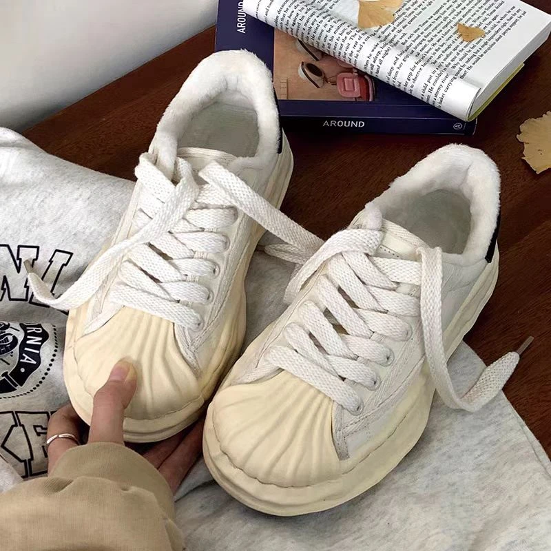 MIS-687 加绒情侣款板鞋厚底增高2024新款韩版潮流休闲溶解帆布鞋